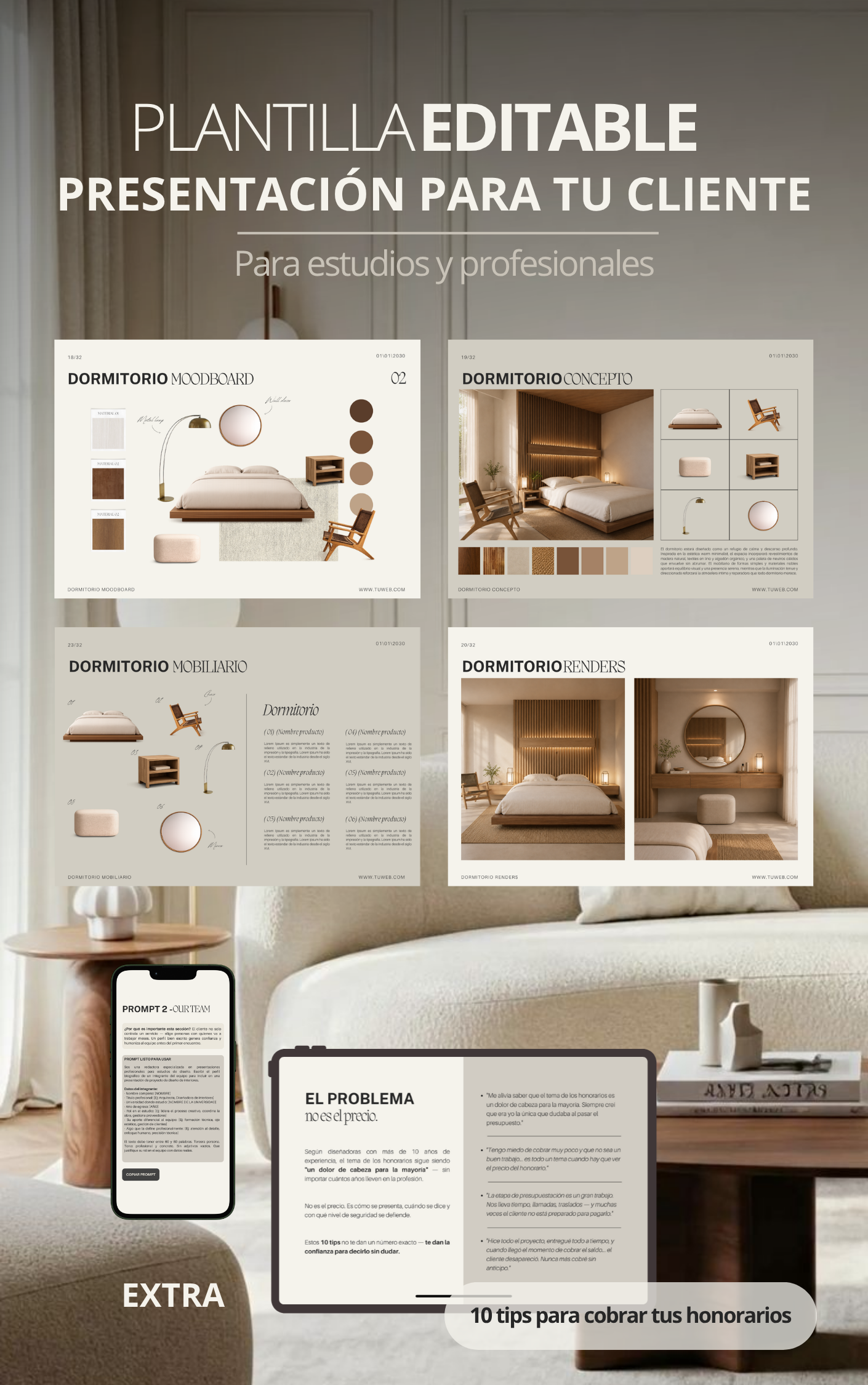 Plantilla editable para presentar proyectos I Arquitectos e Interioristas