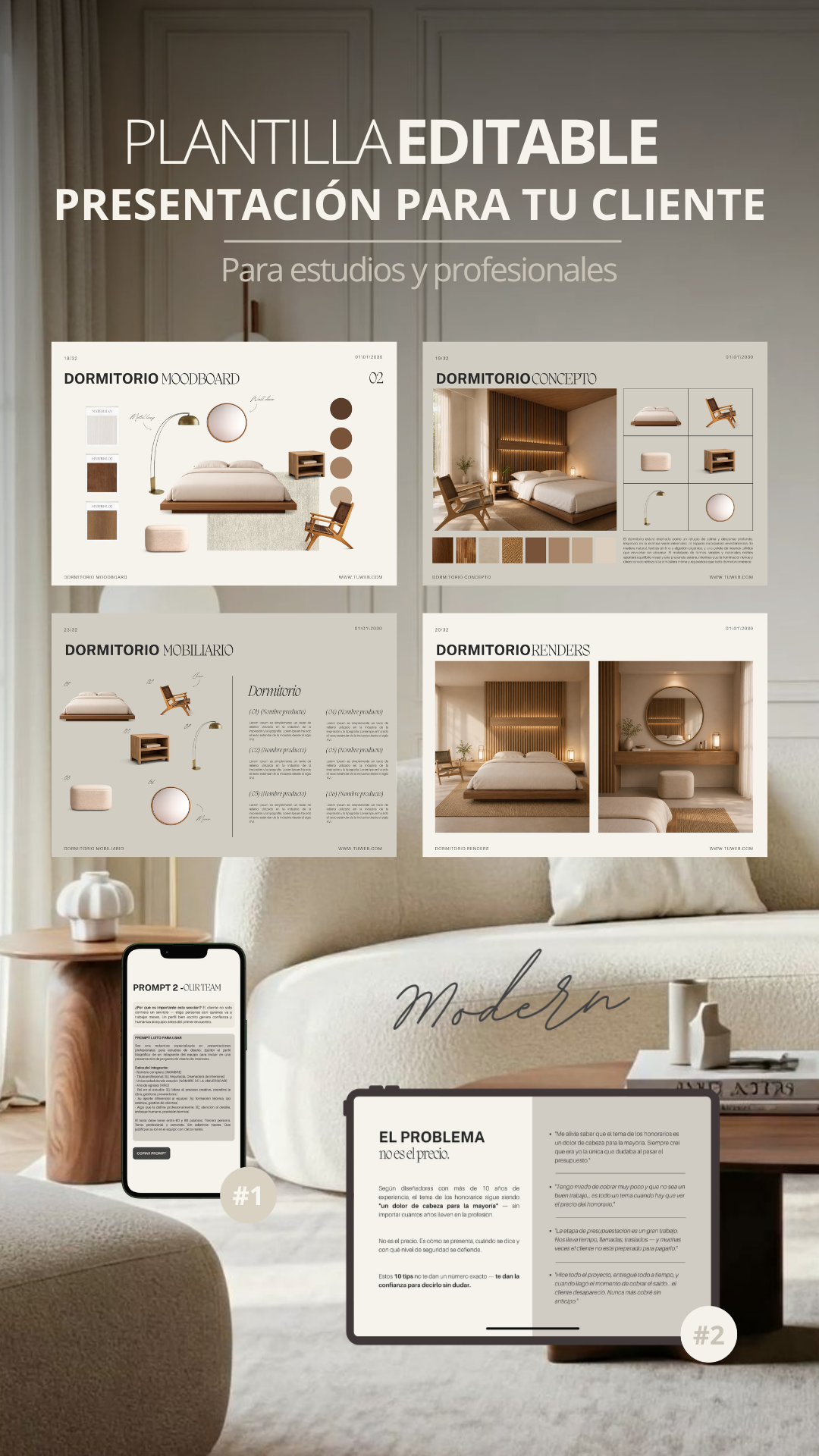 MODERN l Plantilla editable para presentar proyectos I Arquitectos e Interioristas